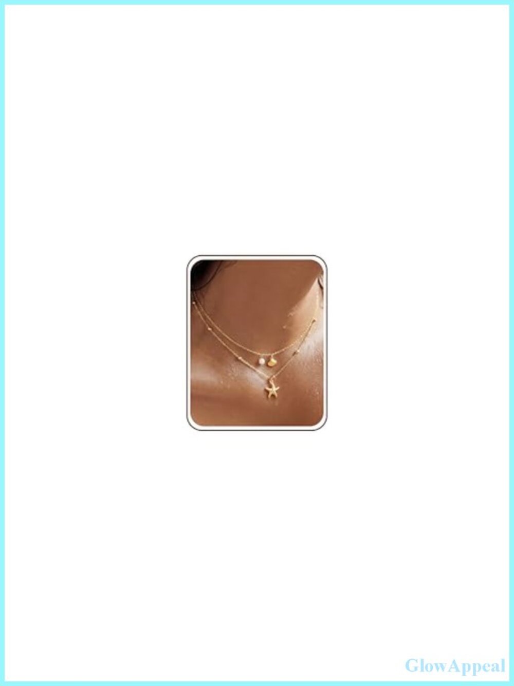 14K Gold Plated Layered Shell Starfish Pendant Necklace Adjustable